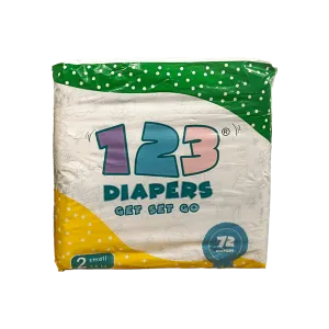 123 DIAPERS SMALL 2 3-6KG 72PCS