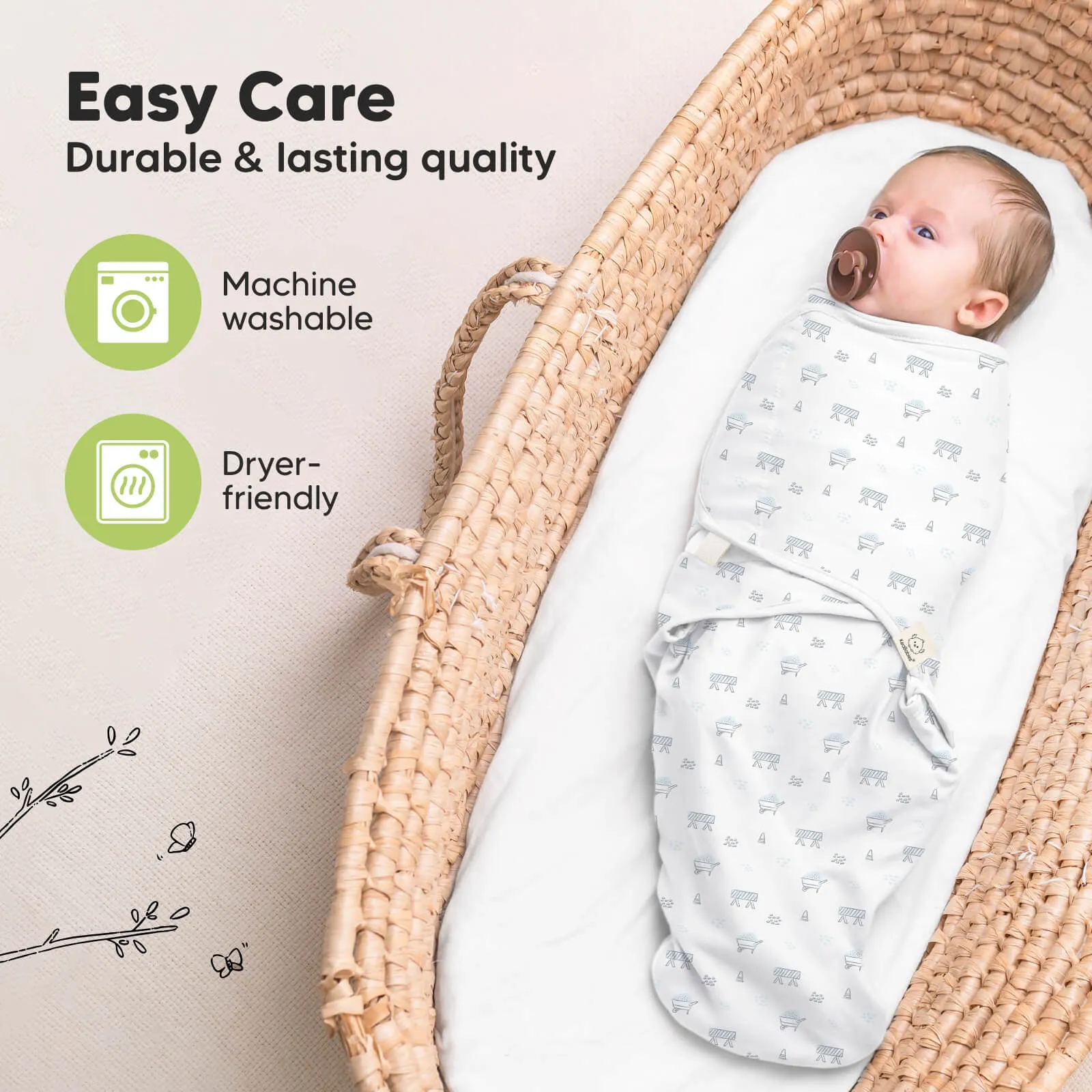 3-Pack Soothe Swaddle Wraps (Excavation)