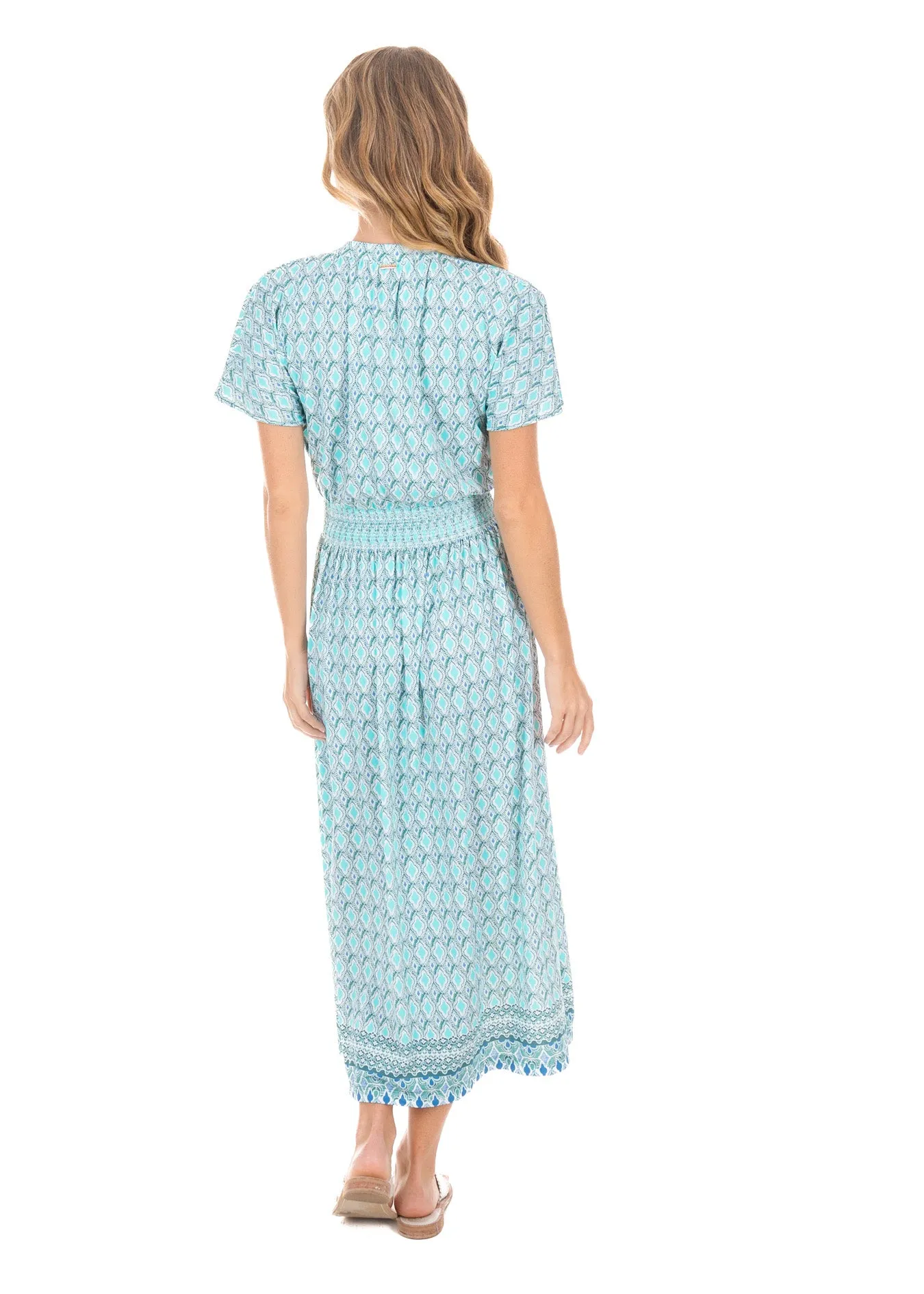 Amalfi Coast Smocked Waist Maxi Dress