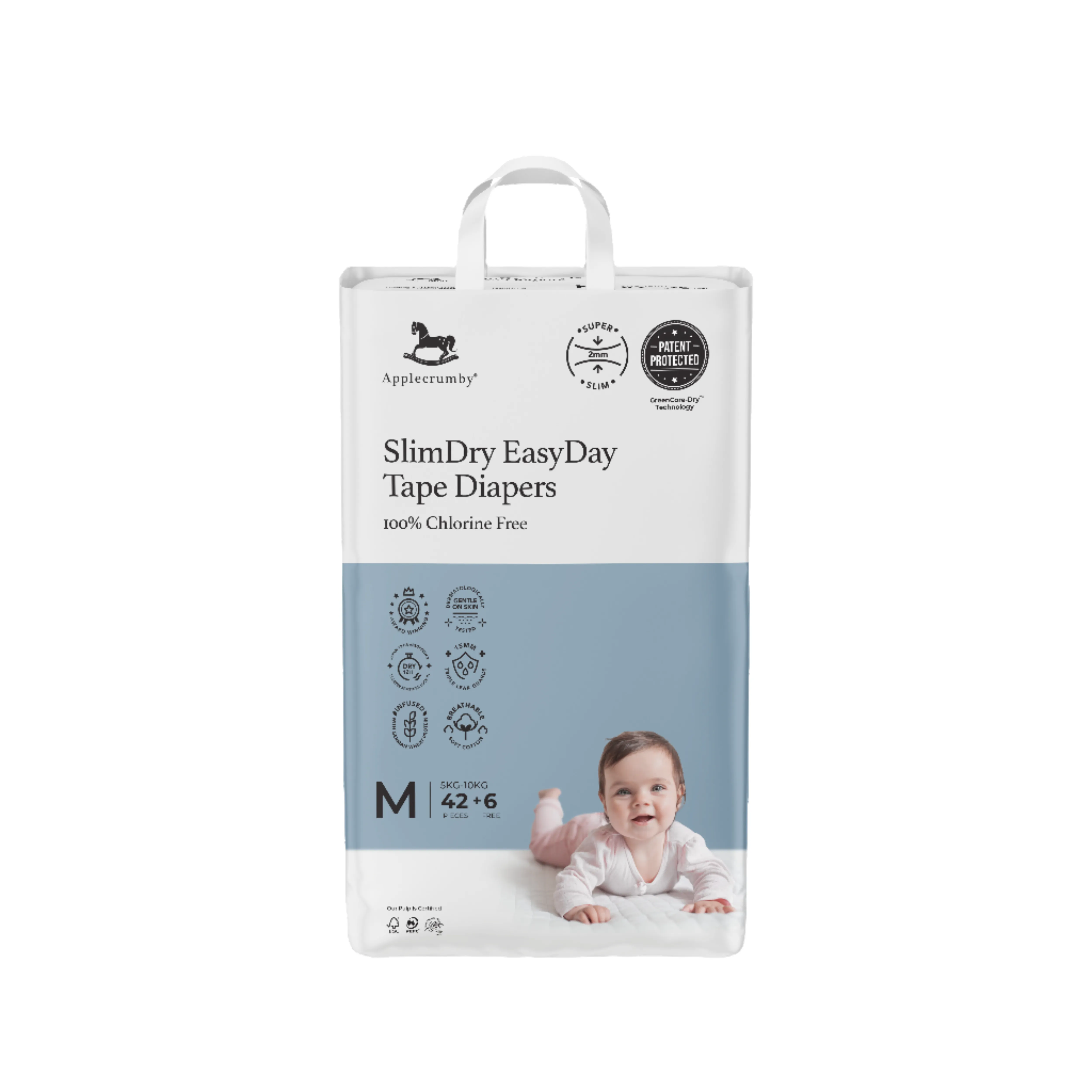 Applecrumby Slimdry Easyday Tape Diapers M42 6 Mega