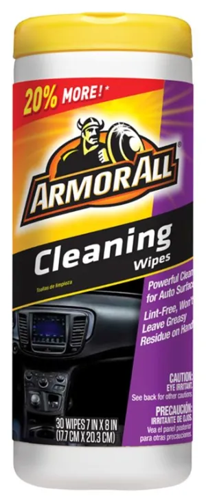 Armor All 17497C Cleaning Wipes, 7 in L, 8 in W, Characteristic, Effective to Remove: Dust, Ground-in Dirt, Grime :EA: QUANTITY: 1