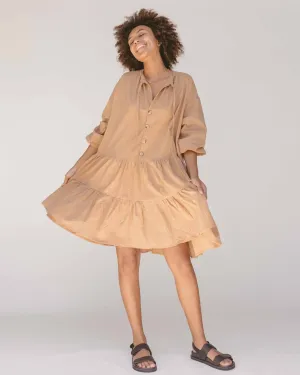 Avalon Smock Dress- Caramel