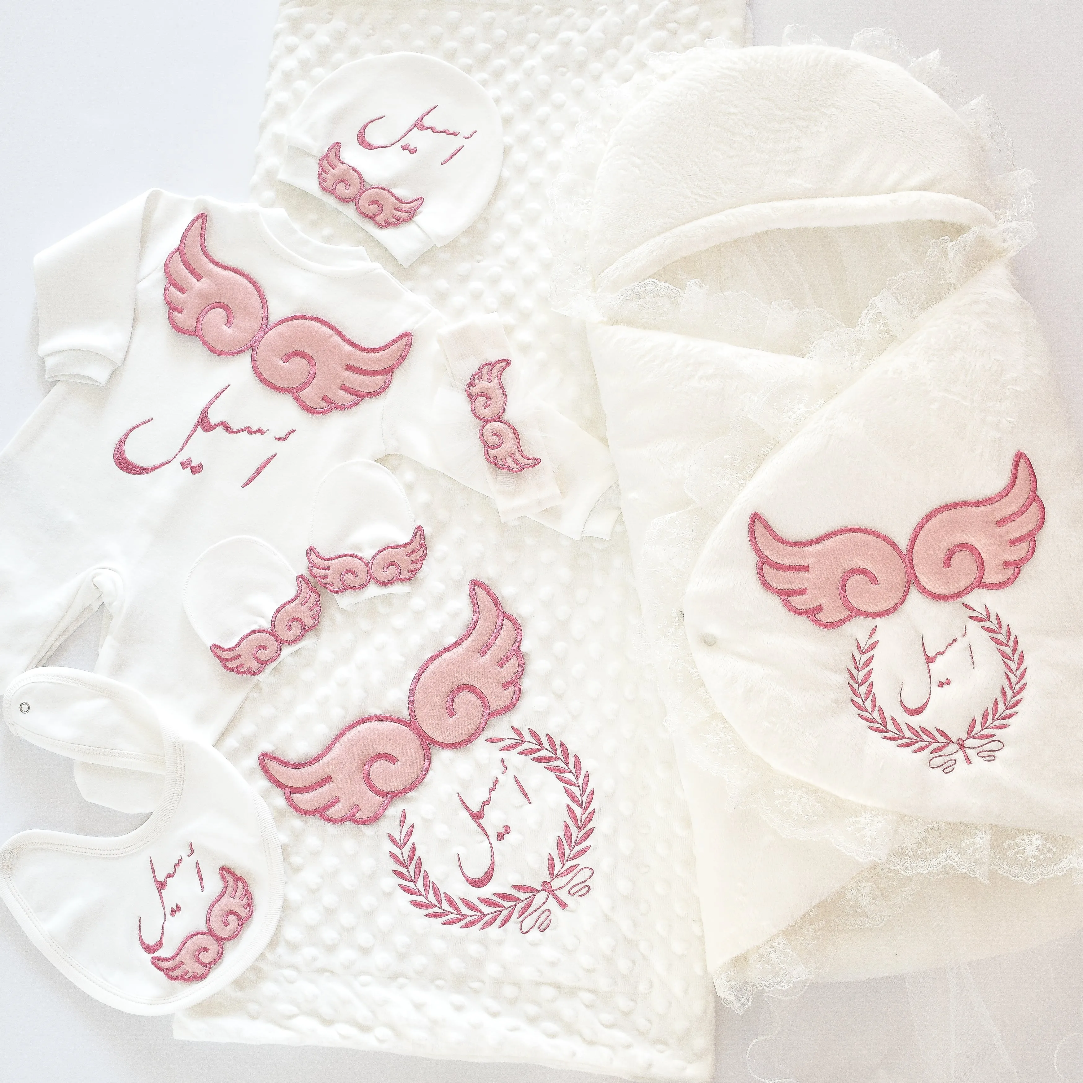 Baby Angel Personalised Embroidered Set