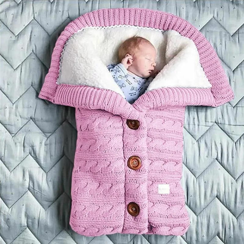 Baby Knitted Brushed Wool Out Door Stroller Sleeping Bag