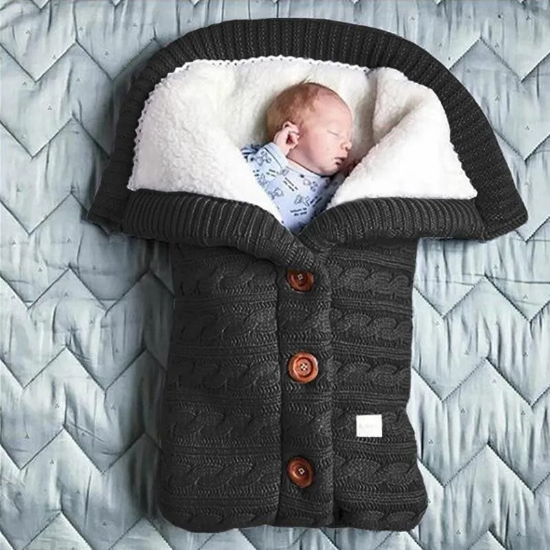 Baby Knitted Brushed Wool Out Door Stroller Sleeping Bag