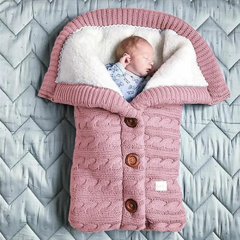 Baby Knitted Brushed Wool Out Door Stroller Sleeping Bag