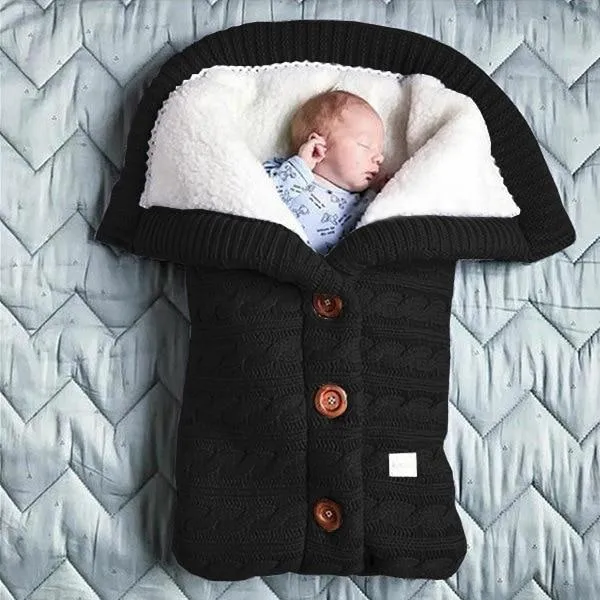 Baby Knitted Brushed Wool Out Door Stroller Sleeping Bag