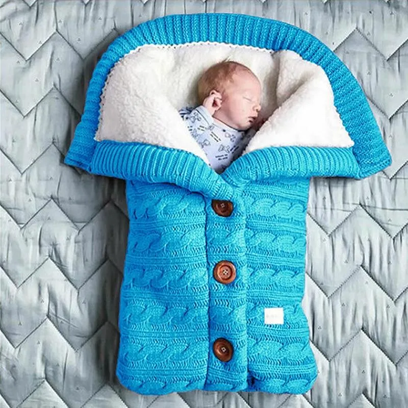 Baby Knitted Brushed Wool Out Door Stroller Sleeping Bag