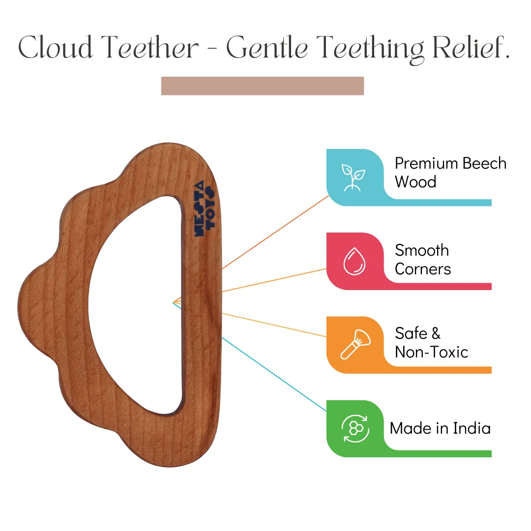 Beech Wooden Cloud Teether (0-1.5 years)