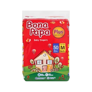 BONA PAPA PLUS BABY DIAPERS MEDIUM 3 5-10 KG 50PCS