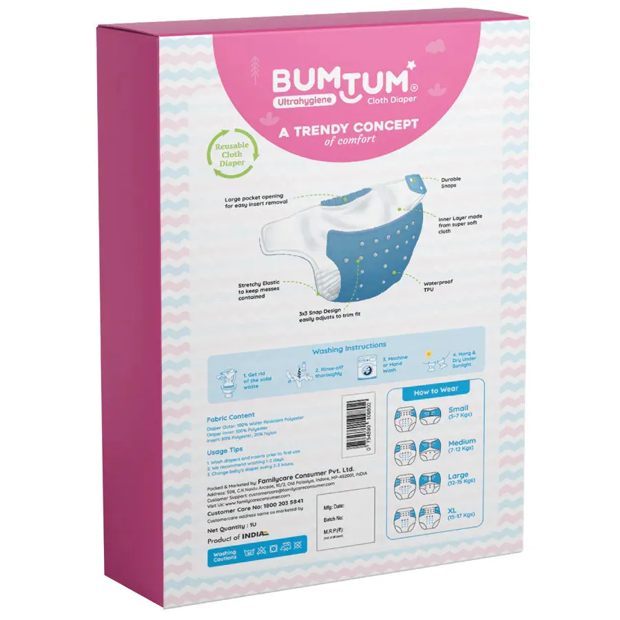 Bumtum Baby Cloth Diaper Free Size (Pink)