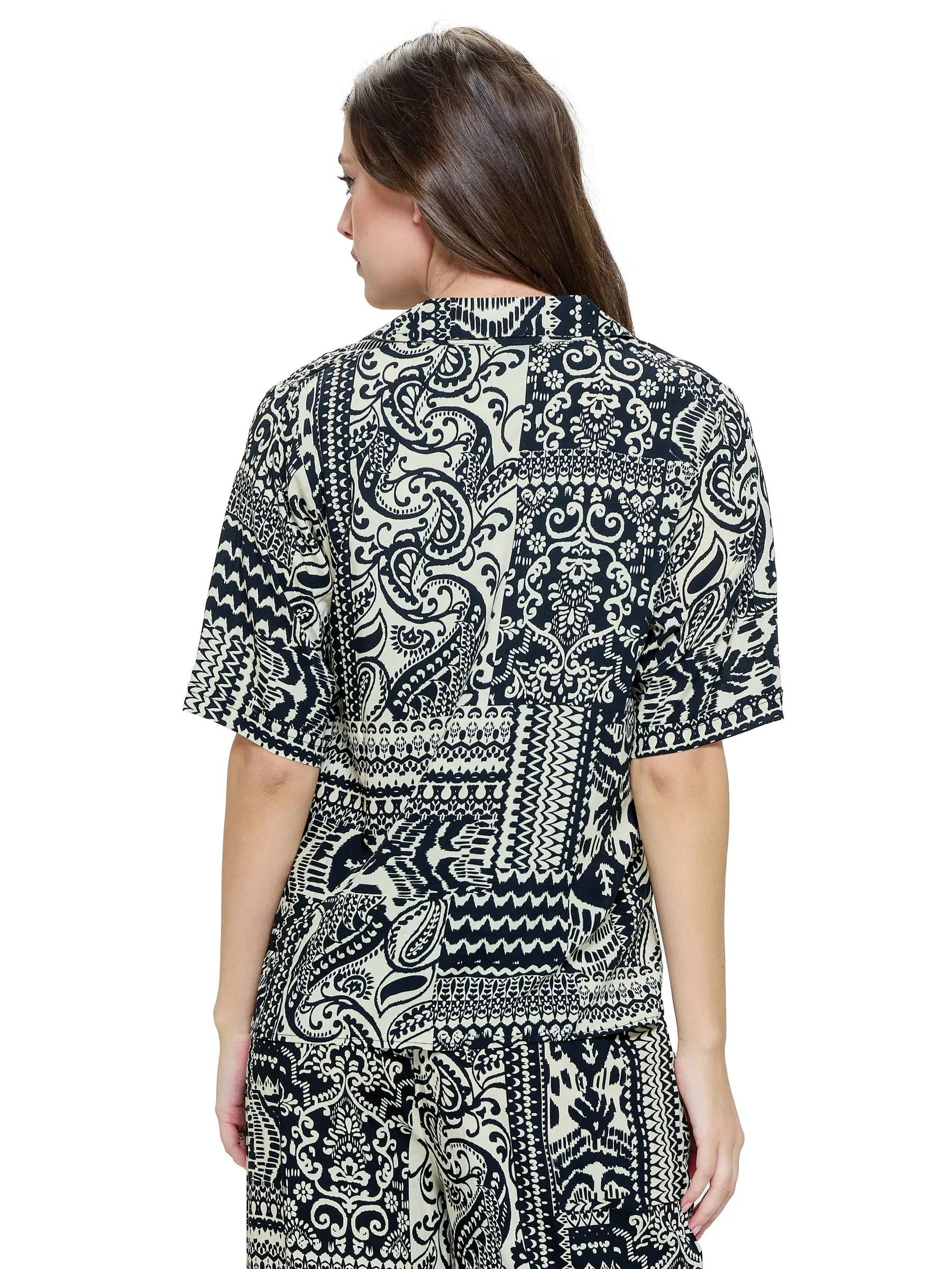 Button up Blouse Paisley Print