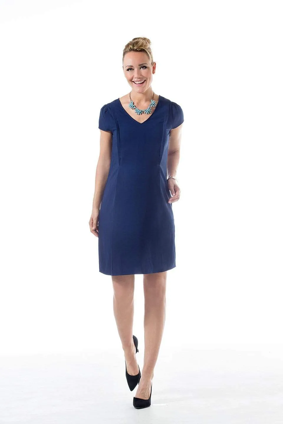 Candela V-Neck Dress Blue Riverside