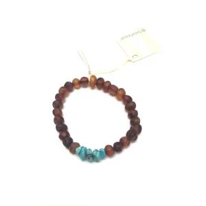 CanyonLeaf - Adult: Raw Cognac Amber   Raw Turquoise Howlite