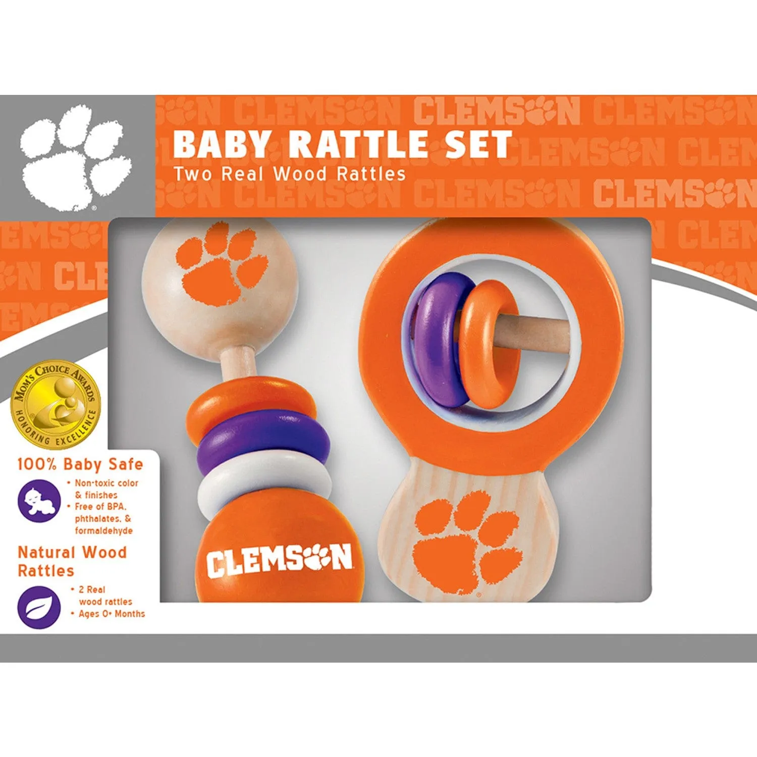 Clemson Tigers - Baby Rattles 2-Pack