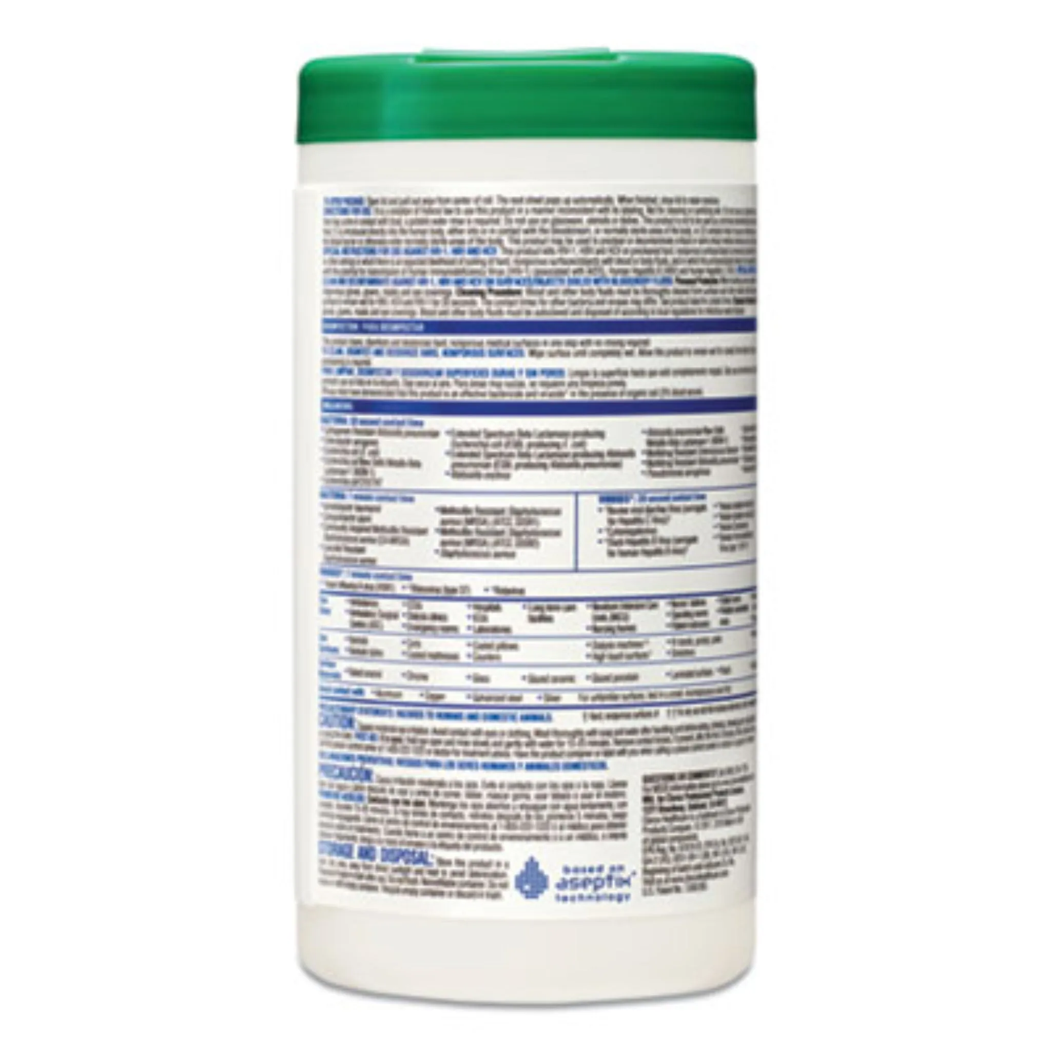 CLOROX SALES CO. CLO30824 Hydrogen Peroxide Cleaner Disinfectant Wipes, 9 x 6.75, Unscented, White, Canister of 95, Carton of 6 Canisters