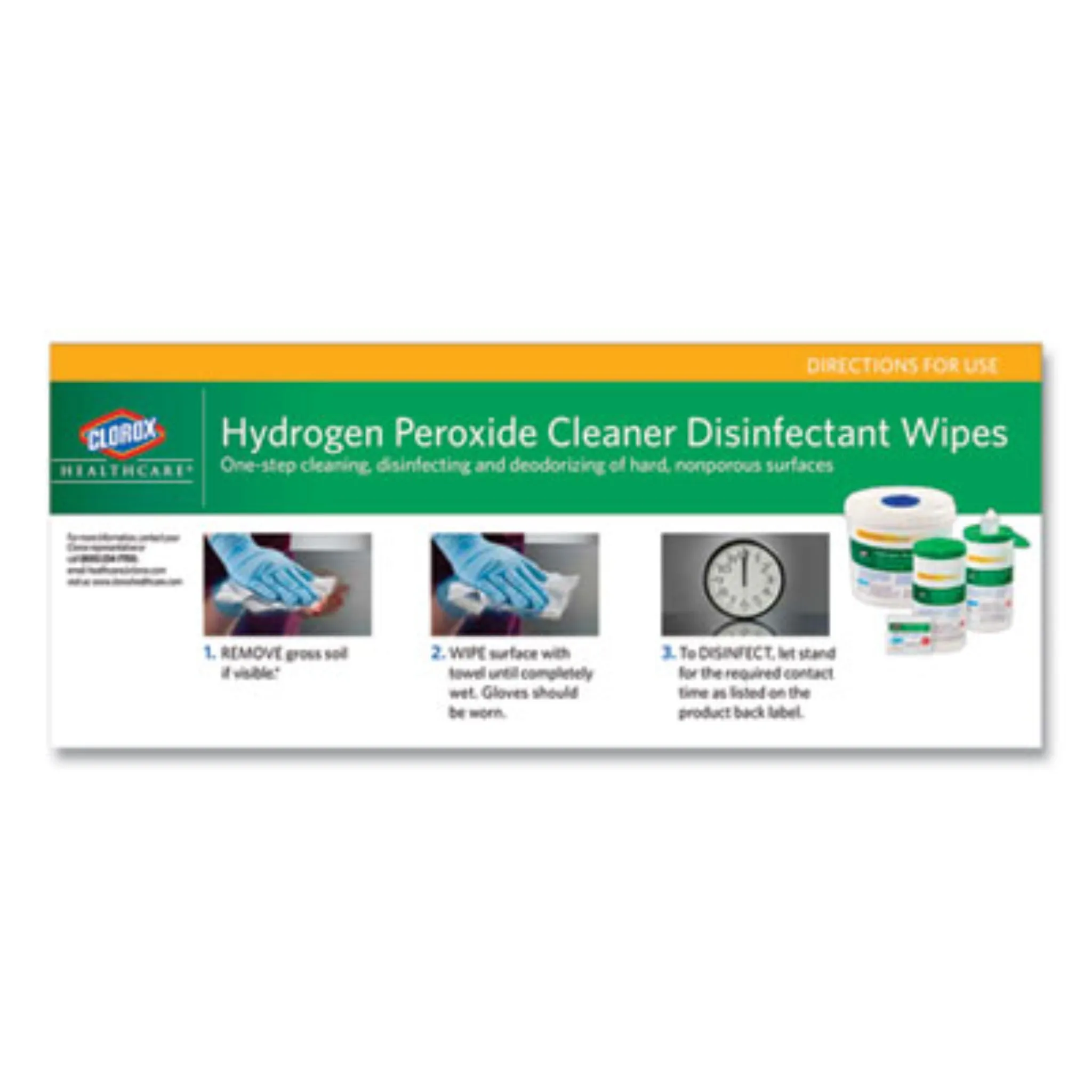 CLOROX SALES CO. CLO30824 Hydrogen Peroxide Cleaner Disinfectant Wipes, 9 x 6.75, Unscented, White, Canister of 95, Carton of 6 Canisters