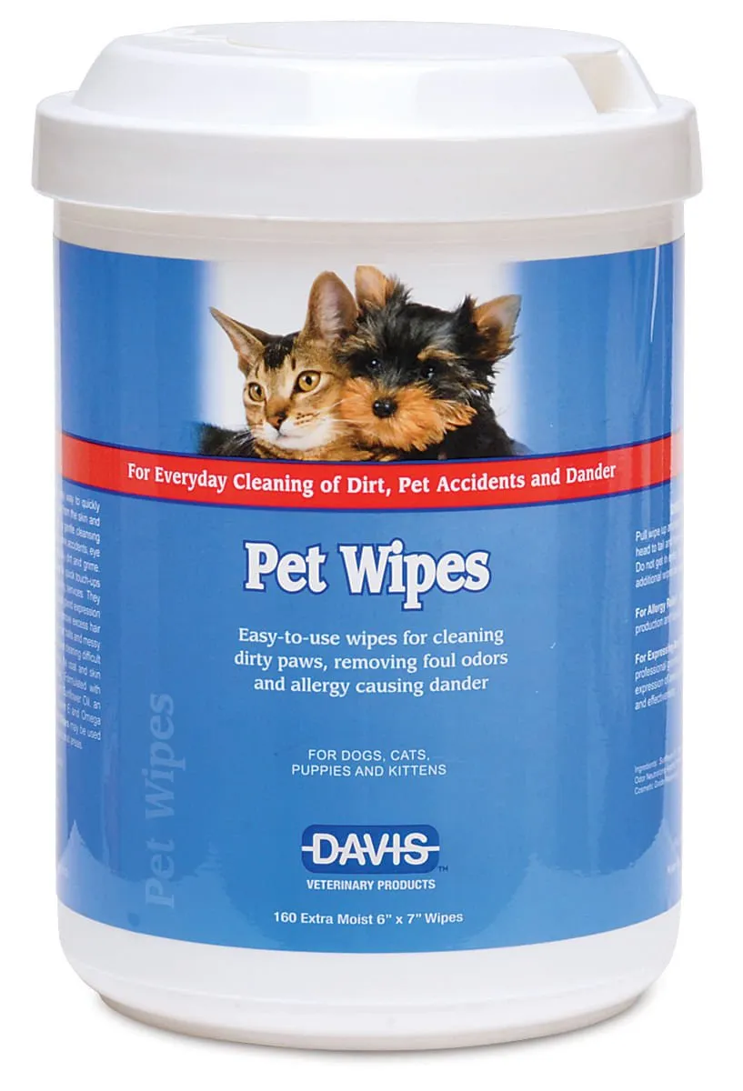 Davis Pet Wipes, 160 count