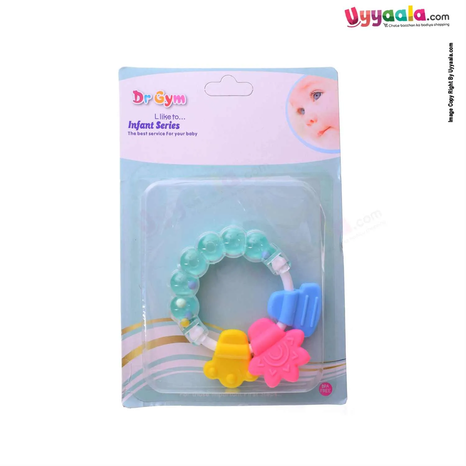 DR.GYM Silicone Teether With Doodle Ring 6 m Age - Multi Color