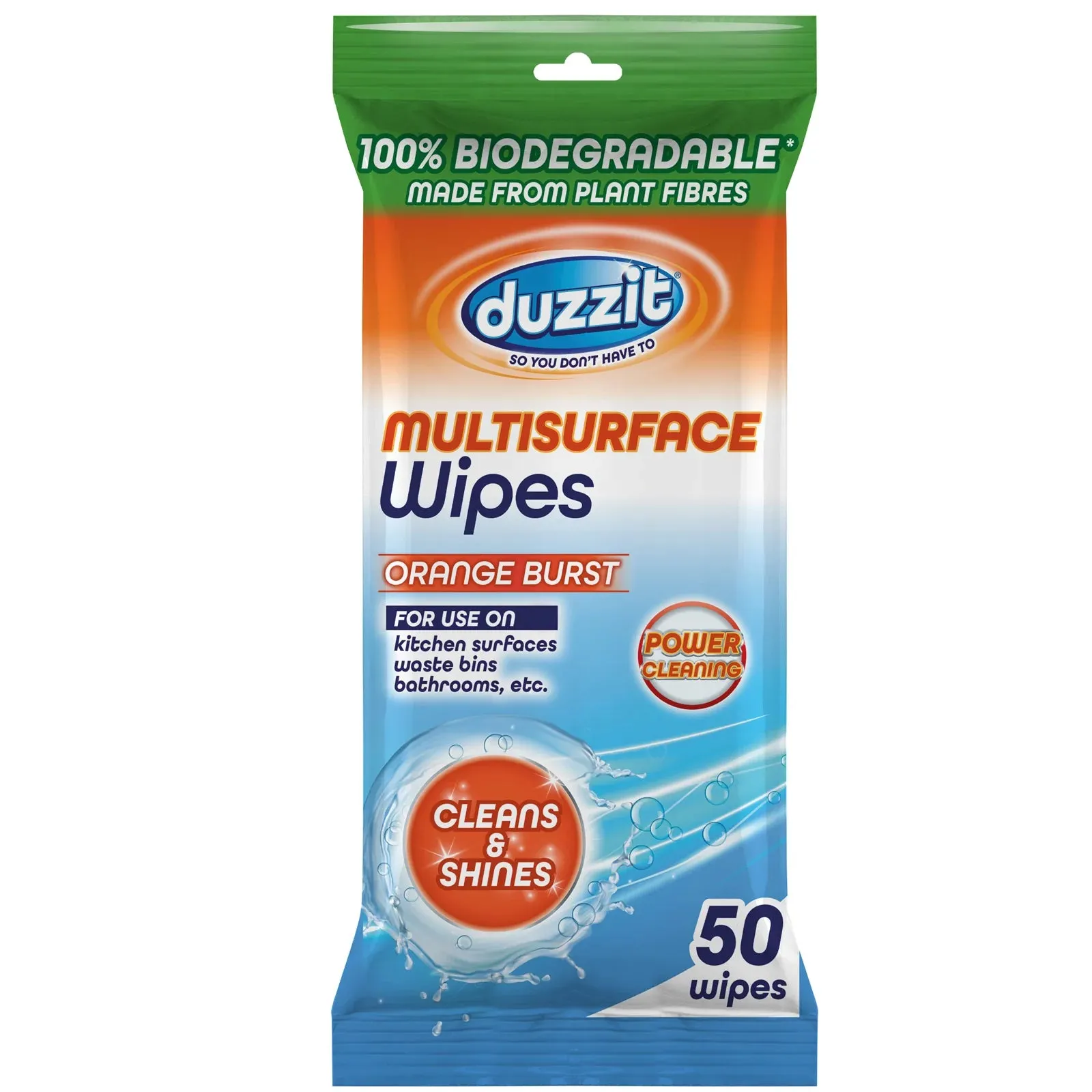 Duzzit Multisurface Wipes 'Orange Burst' - Pack of 50