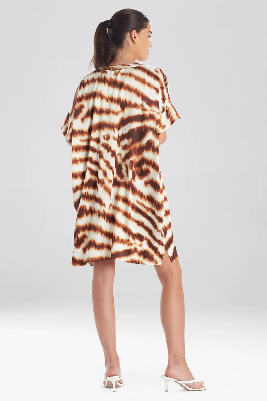 Ethereal Tiger Satin Tunic Caftan