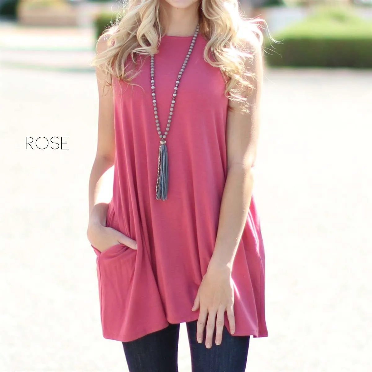 Flowy Pocket Tunic Tank | S-XL