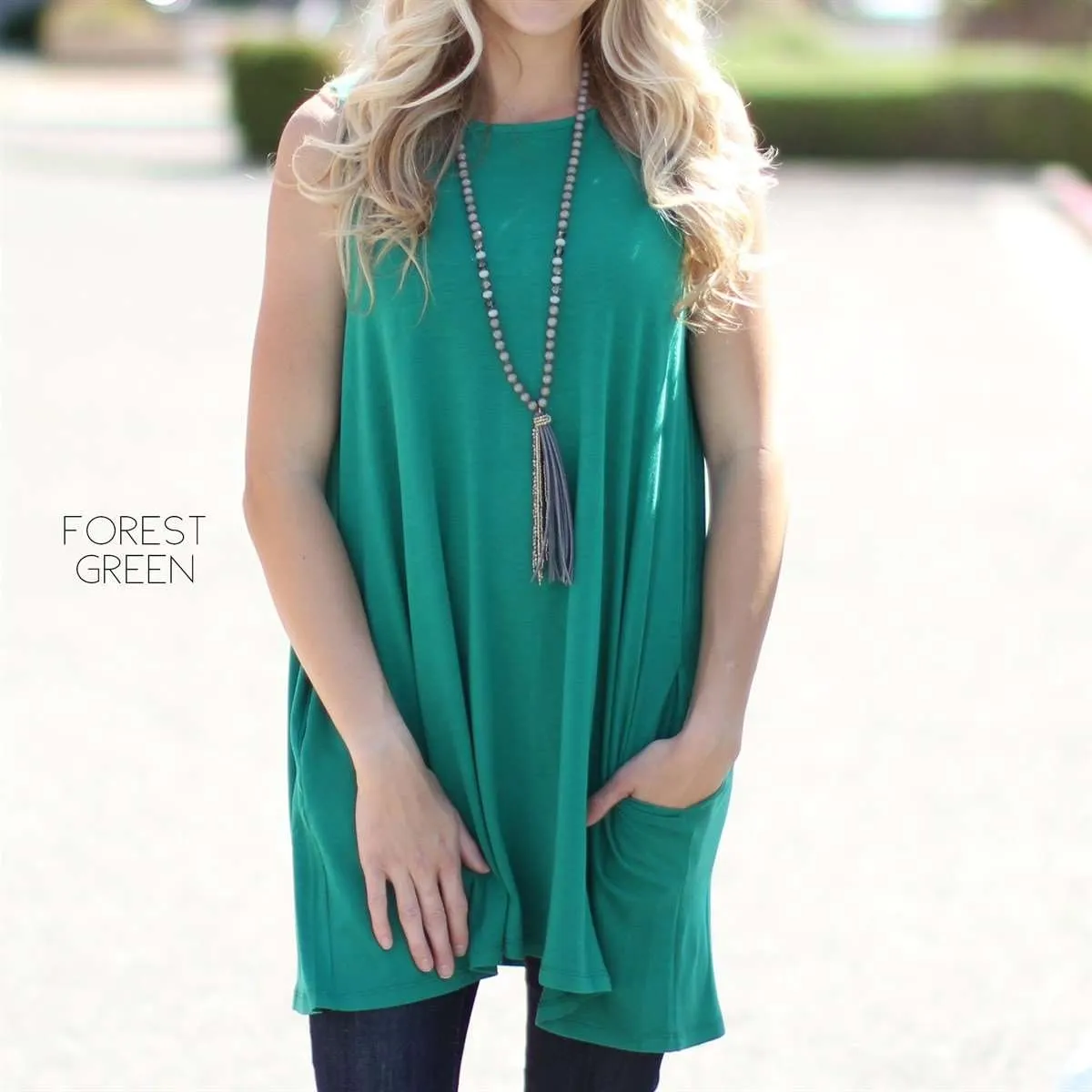 Flowy Pocket Tunic Tank | S-XL