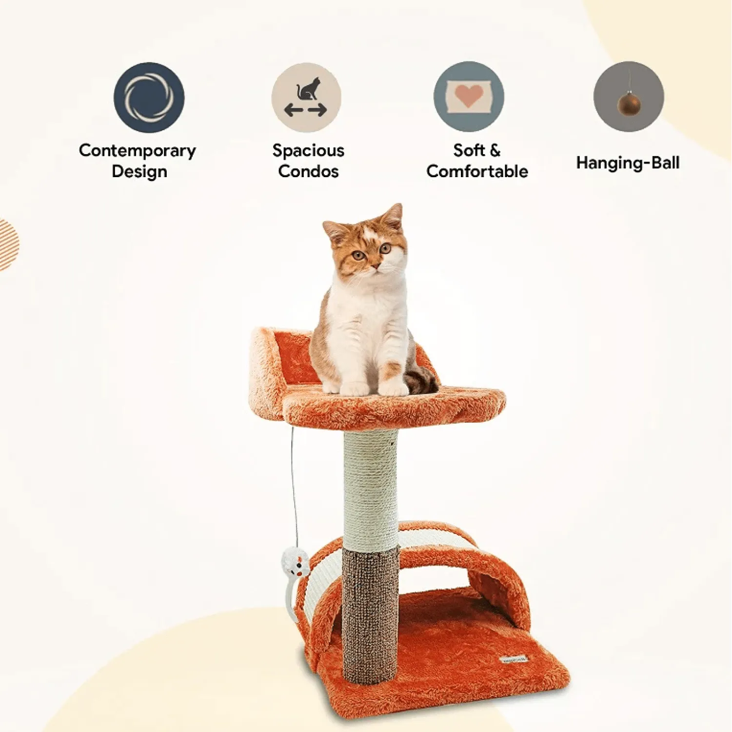 Goofy Tails Mini Tree for Kittens & Cats (Orange)