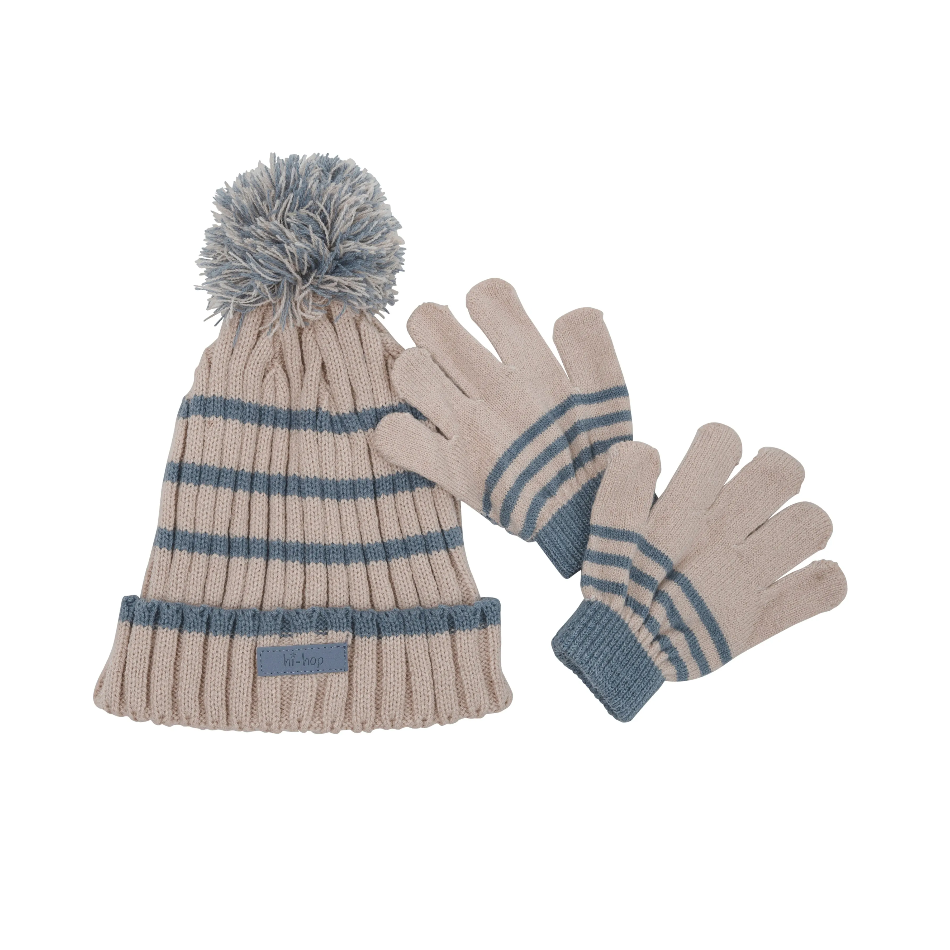 hi-hop Stripe Beanie and Glove Set