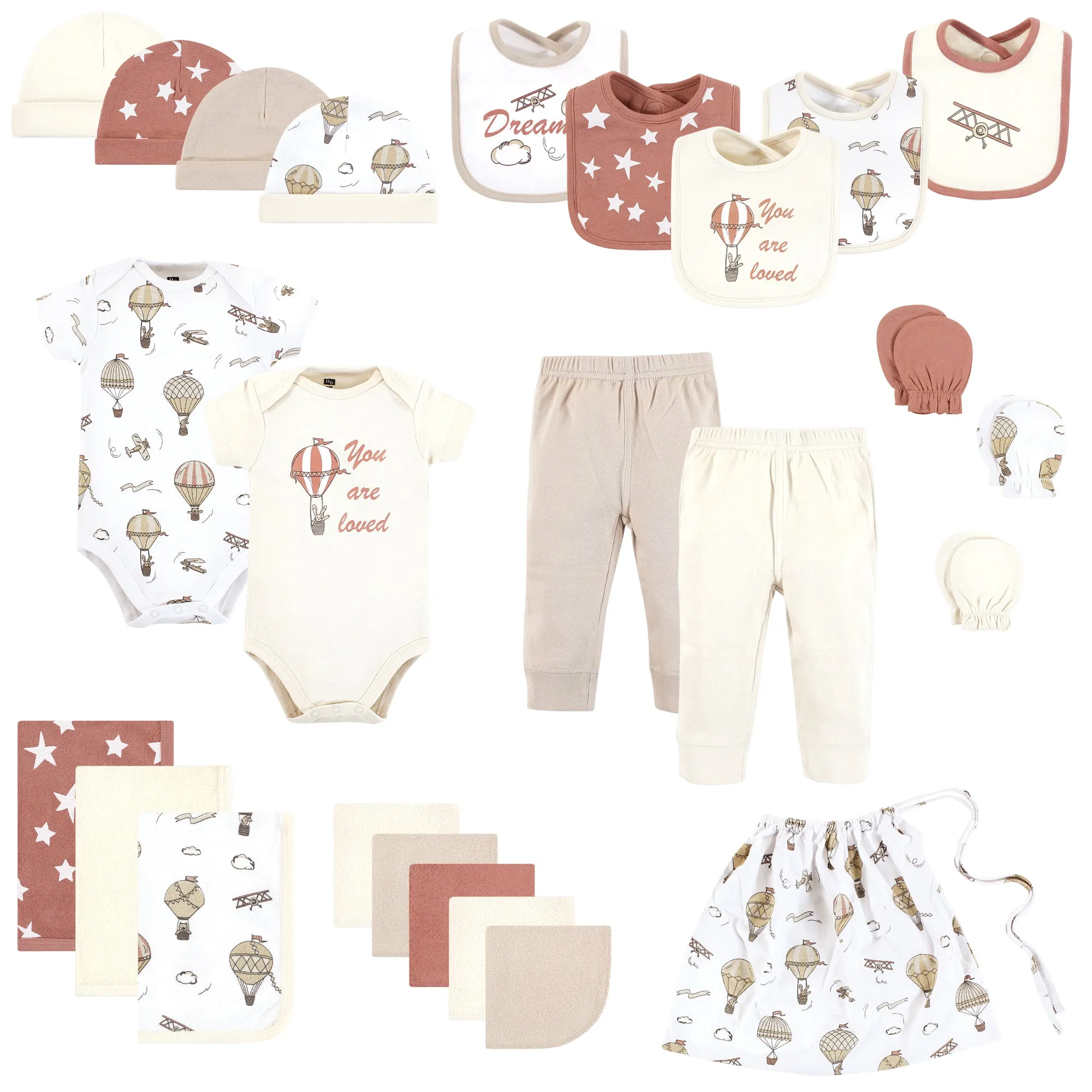 Hudson Baby Layette Baby Starter Set 25pc, Hot Air Balloon