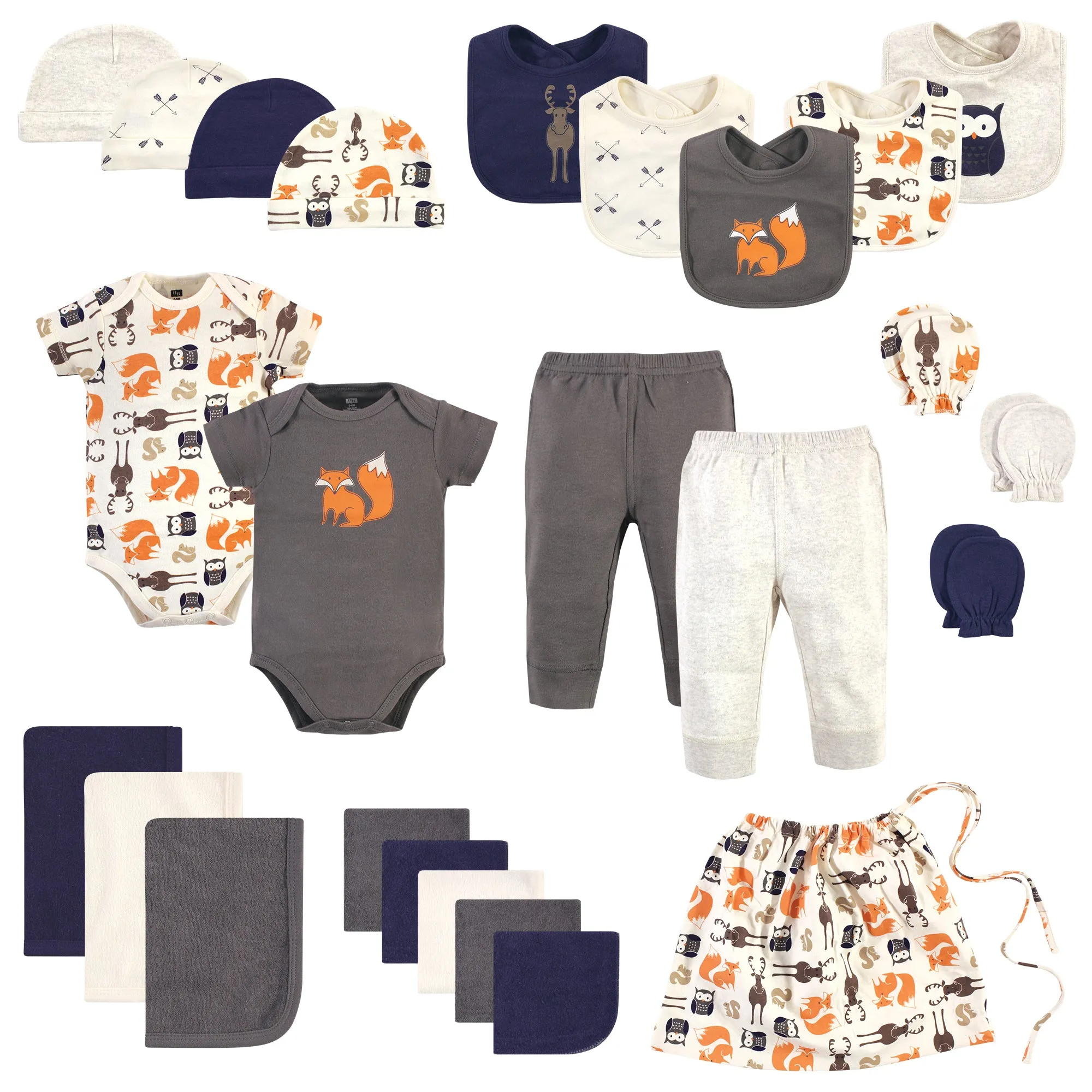 Hudson Baby Layette Start Set Baby Shower Gift 25pc, Forest