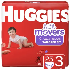 Huggies Little Movers Baby Diapers - Size 3 (25 Count)