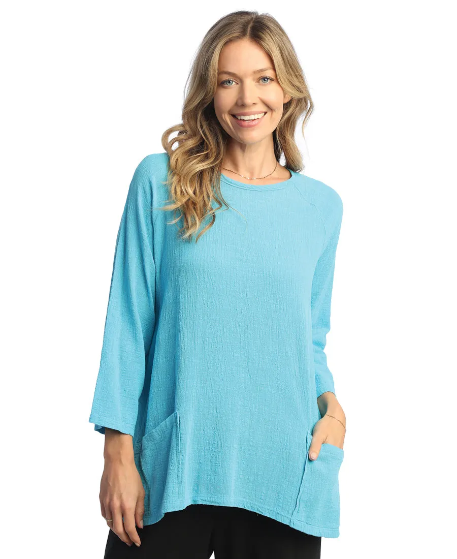 Jess & Jane Mineral Washed Gauze Tunic With Pockets - M103