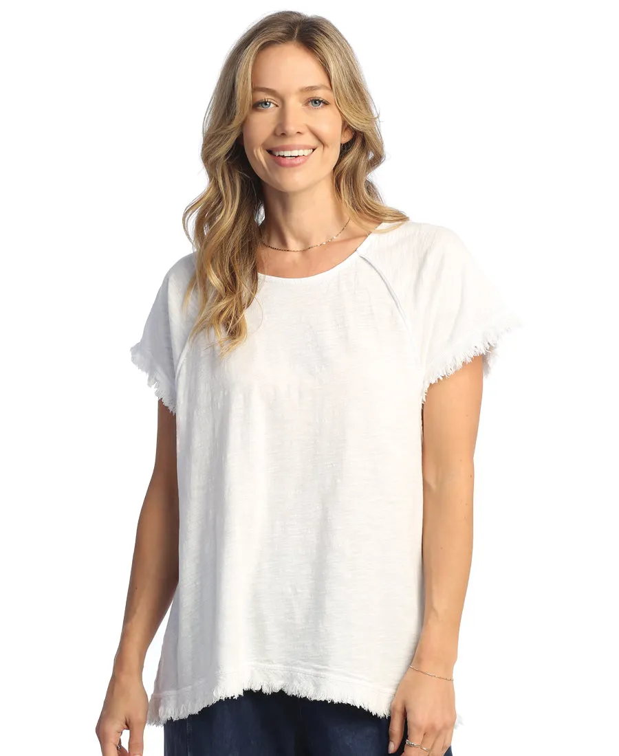 Jess & Jane Mineral Washed Raglan Short-Sleeve Top - M115