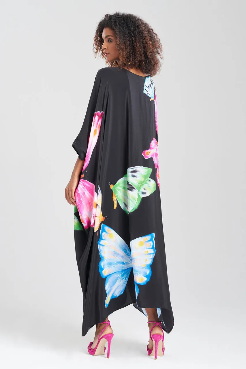 Kyoko Butterfly Beaded Silk Caftan