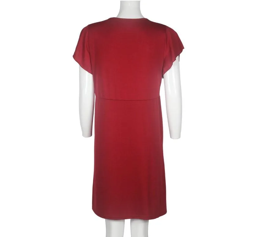 Lace Wine Maternity and Nursing Dress