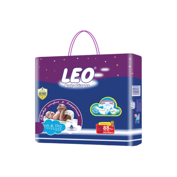 LEO BABY DIAPERS SIZE 3 MEDIUM 88PCS