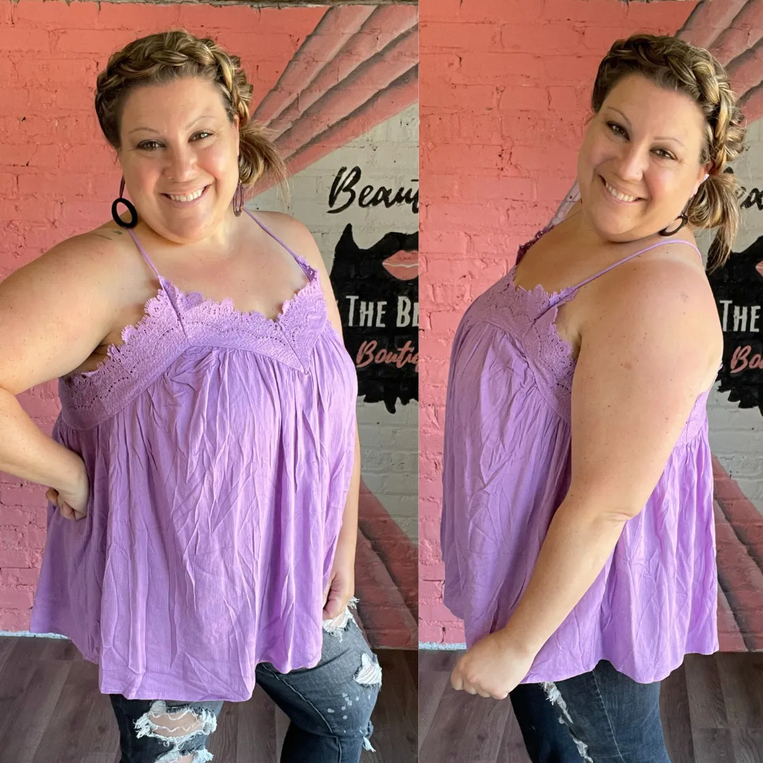 Lilac Crochet Lace Cami