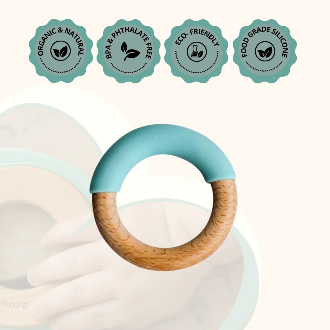 Little Rawr Wood   Silicone Simple Ring - Blue