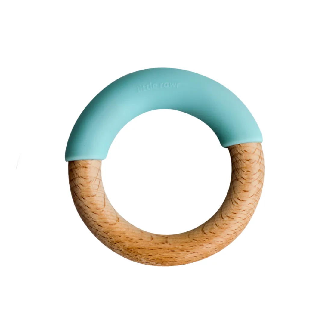 Little Rawr Wood   Silicone Simple Ring - Blue