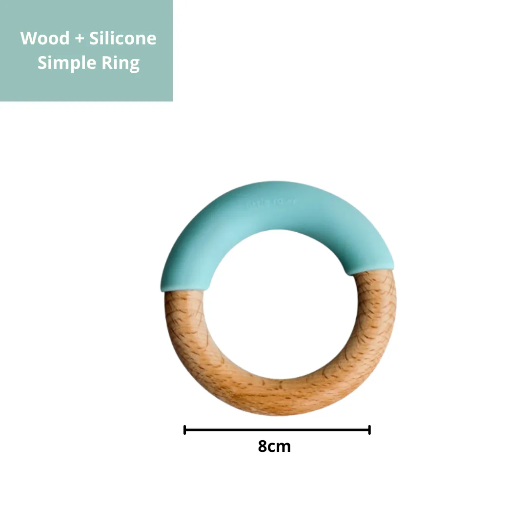 Little Rawr Wood   Silicone Simple Ring - Blue