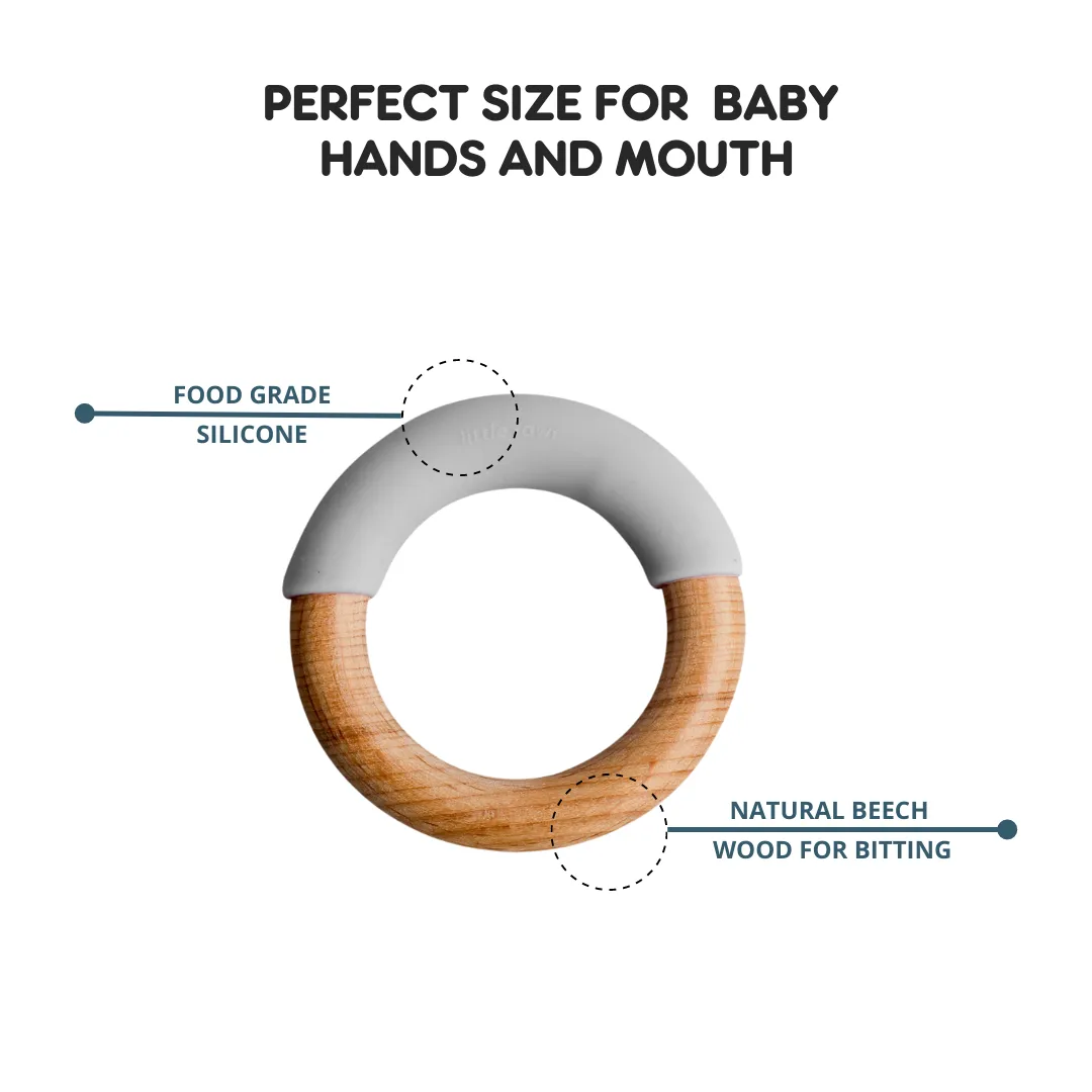 Little Rawr Wood   Silicone Simple Ring - Grey