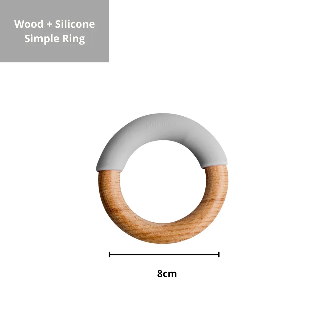 Little Rawr Wood   Silicone Simple Ring - Grey