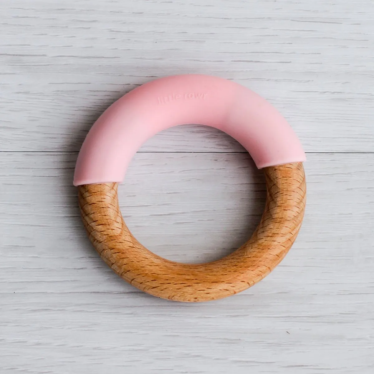 Little Rawr Wood   Silicone Simple Ring- Pink