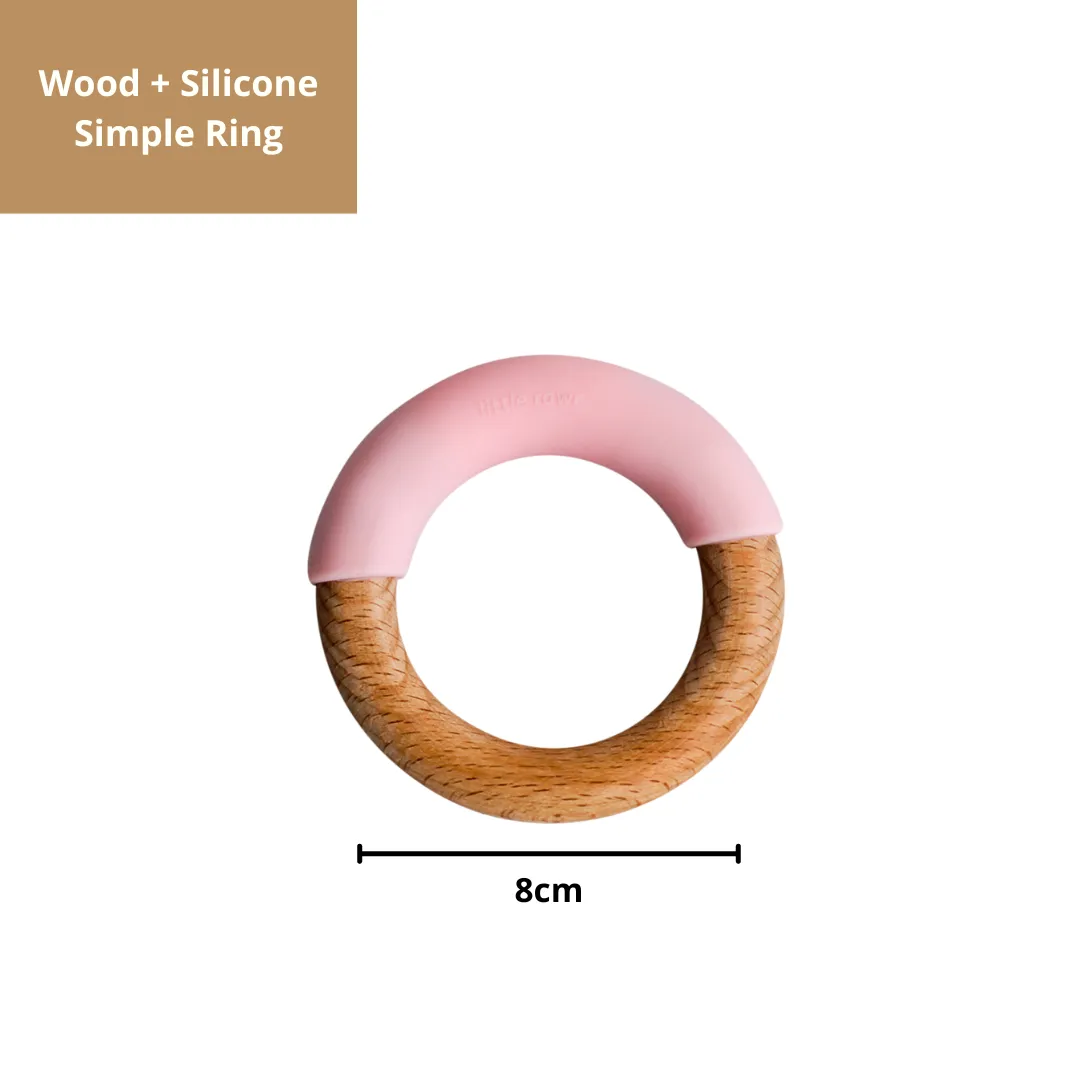 Little Rawr Wood   Silicone Simple Ring- Pink