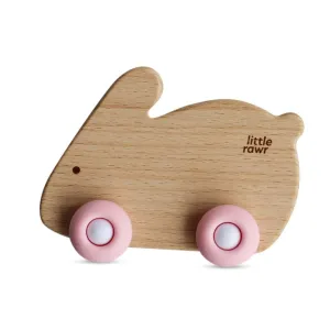 Little Rawr Wood Wheelie Animal- Rabbit(Pink)