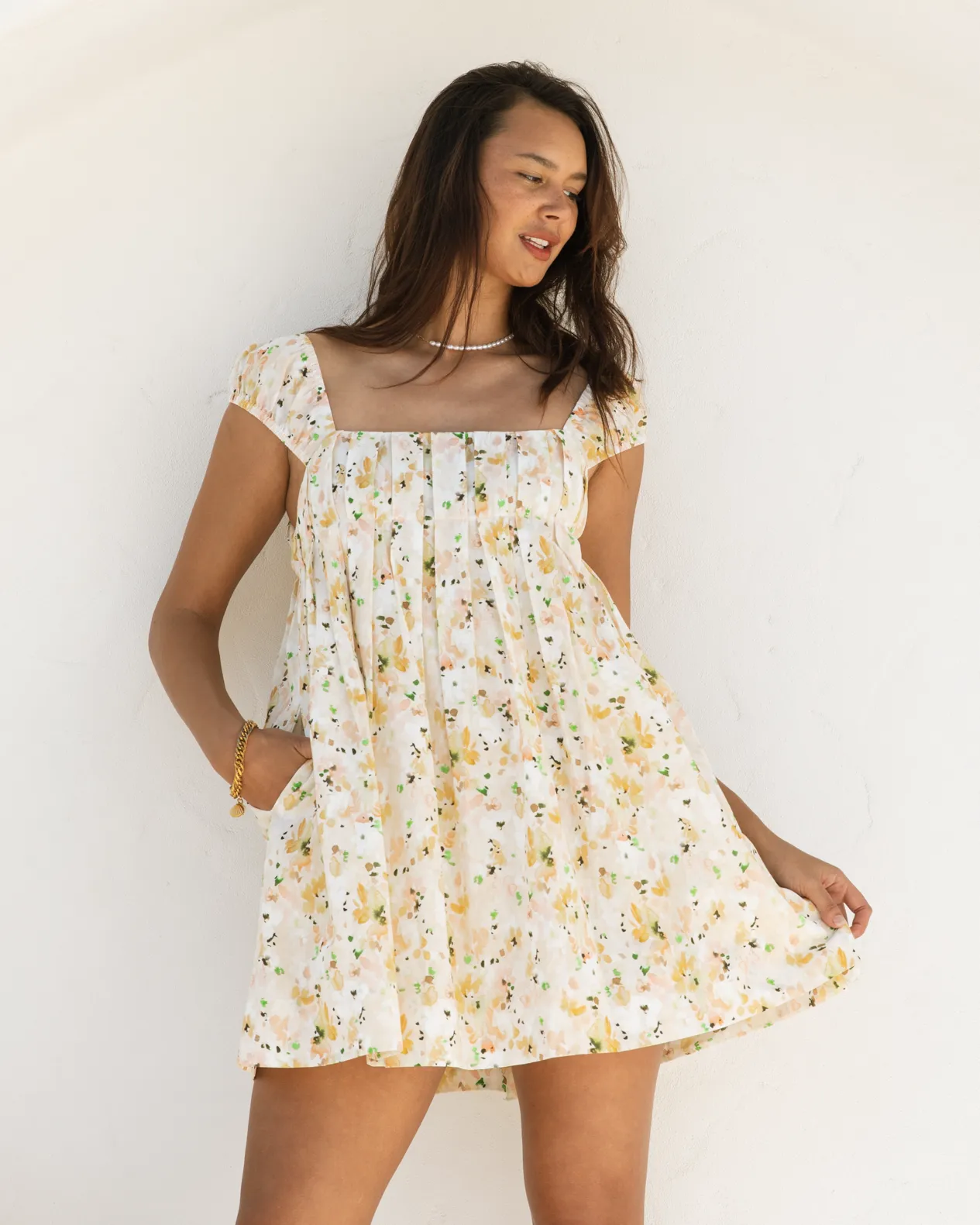 Luna Pleated Mini Dress | Iris Bloom