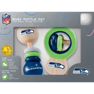 Master Pieces Seattle Seahawks Real Wood Baby Rattle