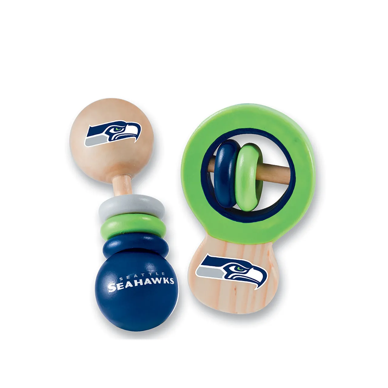 Master Pieces Seattle Seahawks Real Wood Baby Rattle