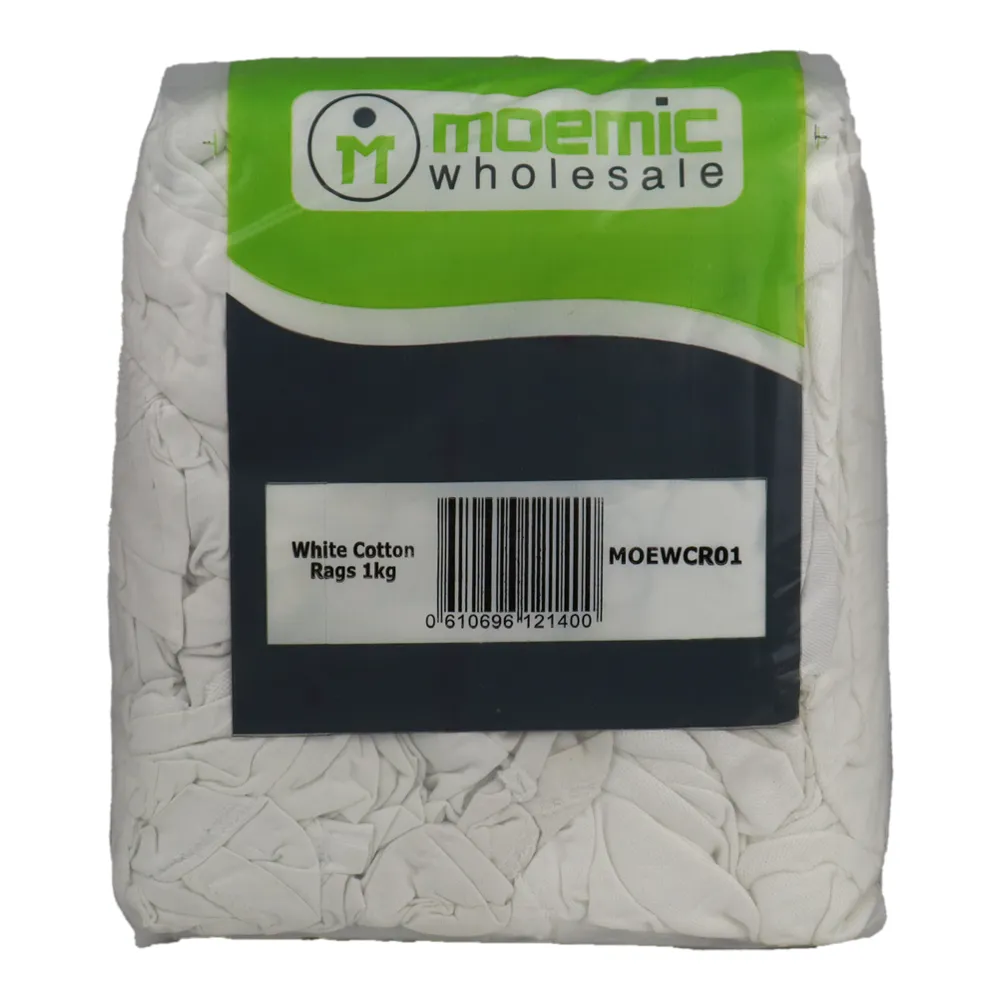 Moemic White Cotten Rags 1kg Cleaning Staining Multipurpose Bulk